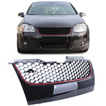 Volkswagen Golf 5 GTI Sport Honingraat Grill met Rode Bies Embleem Loos