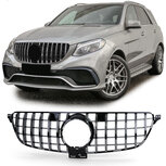 Passend Voor Mercedes GLE W166 Panamericana GT Look Grill Chrome / Hoogglans Zwart Amg 