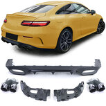 Geschikt voor Mercedes E Klasse C238 Coupe Cabrio AMG Look diffuser met 4 x Zwart uitlaat Design&nbsp;