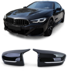 Passend Voor&nbsp;Bmw 8 Serie G14 G15 G16 Hoogglans Pianolak Zwart Wing Spiegel Spiegelkappen