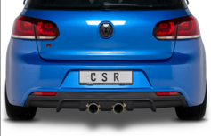  Achterbumper Diffuser Glans Zwart Dubbele uitlaat Geschikt Voor Volkswagen Golf 6 R20 R Line 