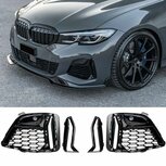 M340i Bumper Grill Look Glans Zwart Geschikt Voor Bmw 3 Serie G20 G21 M Pack 