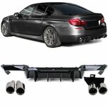 Bumper Diffuser Glans Zwart + Chrome Uitlaat Sierstuk Voor Bmw 5 Serie F10 F11 520 523 525 528 530  M Pakket