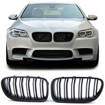 Grill Nieren Voor Bmw 5-serie F10 F11 Mat Zwart Dubbele M5 Spijlen