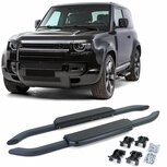 Aluminium Treeplanken Voor Land Rover Defender L663 90 Zwart Sidebars