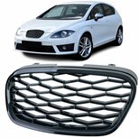 Sport Grill Voor Seat Leon 1P Zonder Embleem Glans Zwart Honingraat