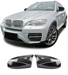 Bmw-X5-E70-X6-E71-M-Look-Carbon-Look-Pianolak-Zwart-Wing-Spiegel-Spiegelkappen-