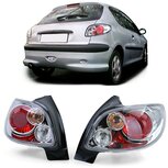 Heldere-Achterlichten-Peugeot-206-Hatchback-Chroom-Set-Links-Rechts