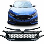 Sport-Grill-Honda-Civic-10-FK6-FK7-FK8-Zwart-Glans-Clean-+-koplampspoilers
