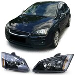 Koplampen-Zwart-Ford-Focus-II-2004&ndash;2008-Set-Links-Rechts