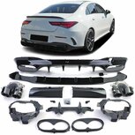 Uitlaat-Diffuser-Mercedes-CLA-C118-X118-AMG-Look-Glans-Zwart