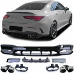 Mercedes CLA C118 AMG Aero Look Diffuser + Uitlaat Chrome Sierstuk