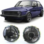 VW-Golf-1-Koplampen-Kruis-Zwart-Smoke-Set-Links-Rechts-Golf-1-Cabrio