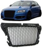 Honingraat Sport Grill S line Look Black Geschikt Voor Audi A3 8P Facelift 2008 / 2012 