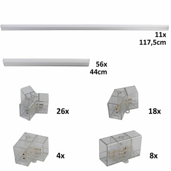 Hexagon LED Plafondverlichting 4,85x2,44m &ndash; Premium Garage &amp; Showroom Licht