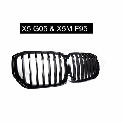 Passend Voor Bmw X5 G05 Sport Grill Hoogglans Enkele Spijl Hoogglans Zwart