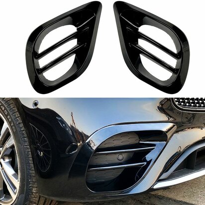 Bumper Grill Spoiler Glans Zwart Geschikt Voor Mercedes E Klasse W213 A238 C238 AMG Line Facelift