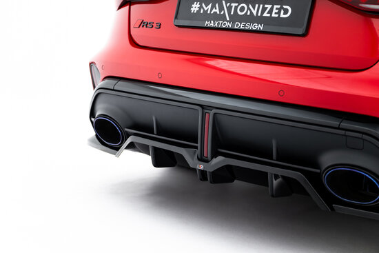 Maxton Design Audi RS3 8Y Sedan Facelift Rear Diffuser Vertical Bar Versie 2