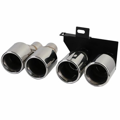 Bumper Diffuser Glans Zwart + Chrome Uitlaat Sierstuk Voor Bmw 5 Serie F10 F11 520 523 525 528 530  M Pakket