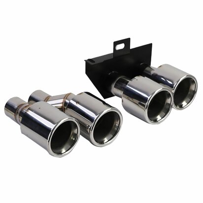Bumper Diffuser Glans Zwart + Chrome Uitlaat Sierstuk Voor Bmw 5 Serie F10 F11 520 523 525 528 530  M Pakket