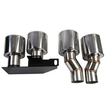 Bumper Diffuser Glans Zwart + Chrome Uitlaat Sierstuk Voor Bmw 5 Serie F10 F11 520 523 525 528 530  M Pakket