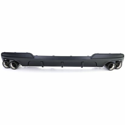Diffuser Mat Zwart + 4 x Echt Carbon Uitlaat Sierstuk Voor Bmw 5 Serie F10 F11 535i 535D