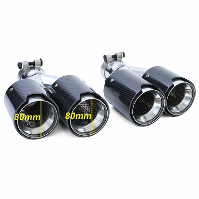 Diffuser Mat Zwart + 4 x Echt Carbon Uitlaat Sierstuk Voor Bmw 5 Serie F10 F11 535i 535D