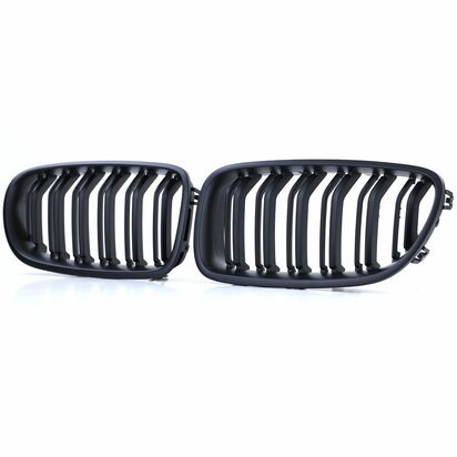 Grill Nieren Voor Bmw 5-serie F10 F11 Mat Zwart Dubbele M5 Spijlen