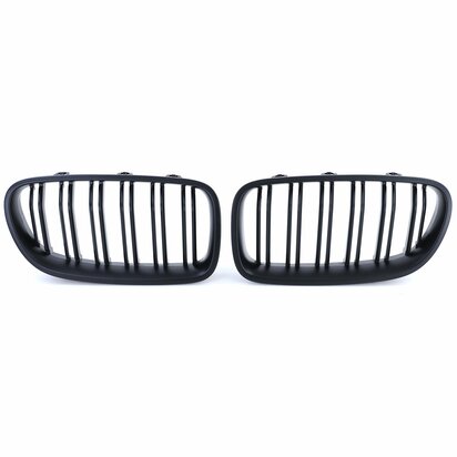 Grill Nieren Voor Bmw 5-serie F10 F11 Mat Zwart Dubbele M5 Spijlen