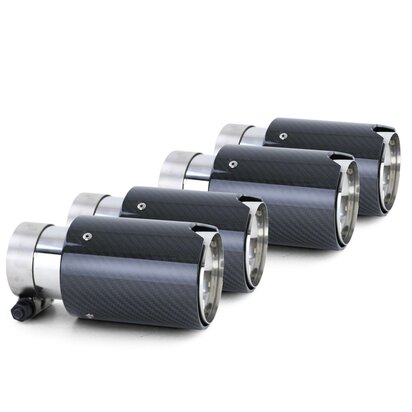 4 X  Uitlaatsierstuk Carbon Zwart Voor Bmw 5 Serie F10 F11 