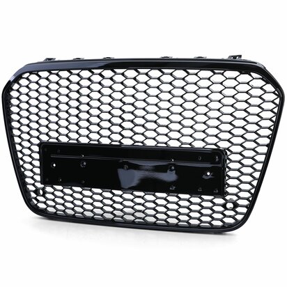 Audi A6 C7/4G Facelift voorgrill zonder embleem hoogglans zwart
