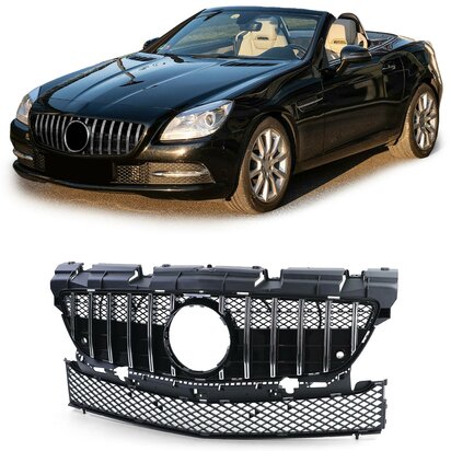 MercedesSLK-R172-Sport-Grill-Glans-Zwart-Chrome-Panamericana-Amg-Gt