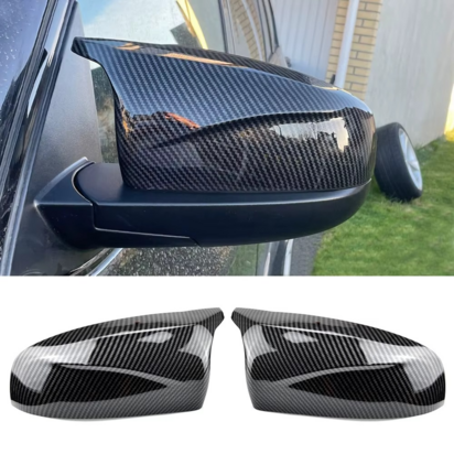 Bmw-X5-E70-X6-E71-M-Look-Carbon-Look-Pianolak-Zwart-Wing-Spiegel-Spiegelkappen-