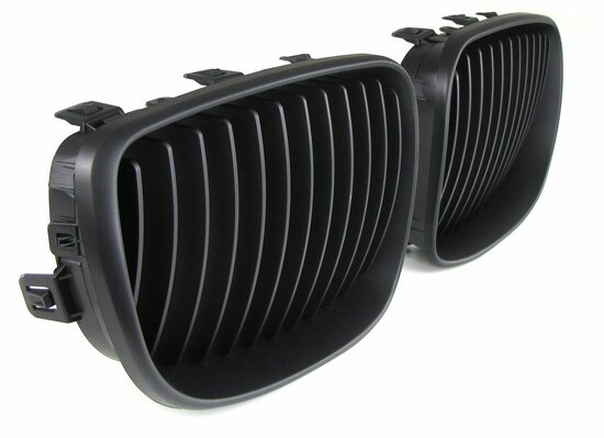 Grill-Nieren-BMW-1-Serie-E82-E88-E81-E87-LCI-Enkele-Spijl-Mat-Zwart
