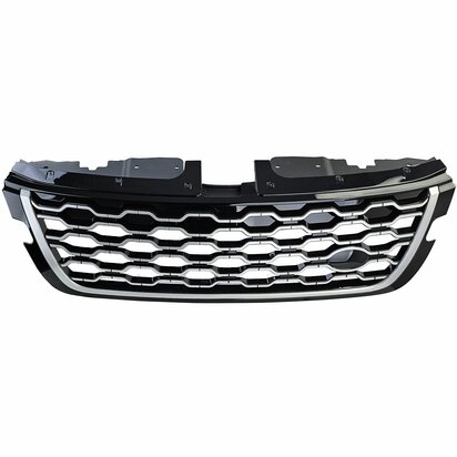 Grill-Range-Rover-Evoque-L551-Glans-Zwart-met-Zilveren-Rand