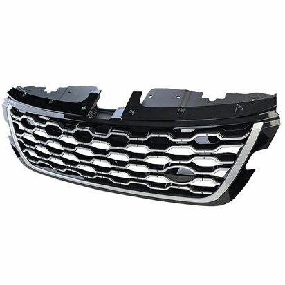 Grill-Range-Rover-Evoque-L551-Glans-Zwart-met-Zilveren-Rand