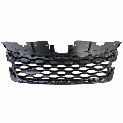 Grill-Range-Rover-Evoque-L551-Glans-Zwart-met-Zilveren-Rand