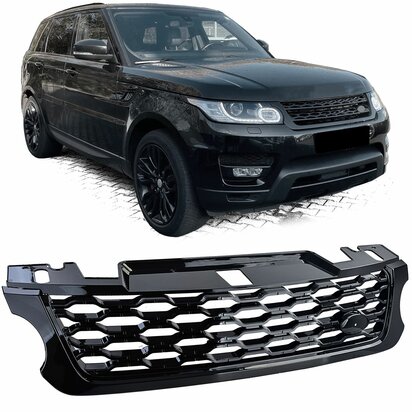Grill-Range-Rover-Sport-Glans-Zwart-Zilveren-Rand-2013-2017