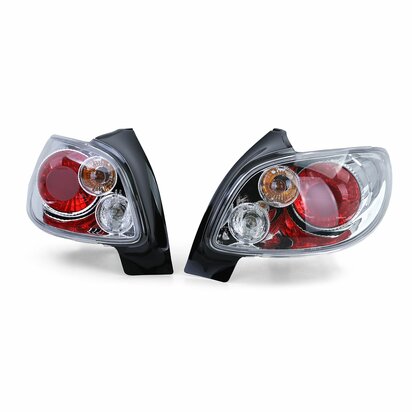 Heldere-Achterlichten-Peugeot-206-Hatchback-Chroom-Set-Links-Rechts