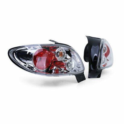 Heldere-Achterlichten-Peugeot-206-Hatchback-Chroom-Set-Links-Rechts