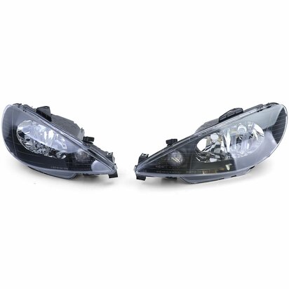 Koplampen-Zwart-Peugeot-206-E-keur-Plug-Play