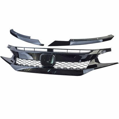 Sport-Grill-Honda-Civic-X-FC-FK-2016-2020-TR-Performance-Glans-Zwart