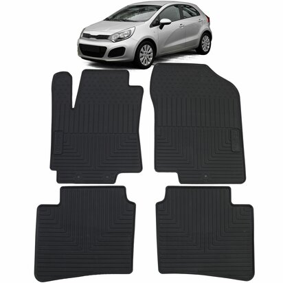 Rubberen-Automatten-Kia-Rio-UB-Vanaf-2011-t-m-2016-All-Weather-Vloermatten-Zwart