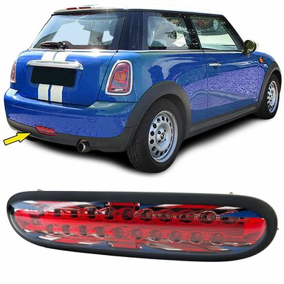 LED-Mistachterlicht-Mini-R56-R57-2006-2010-Helder-Rood-Zwarte-Rand