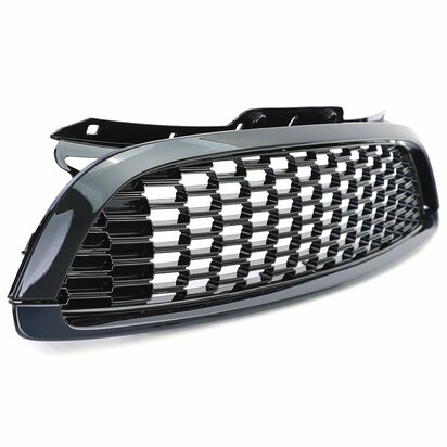 Grill-Set-Glans-Zwart-Mini-R55-R56-3-delig-Sportieve-Frontupgrade