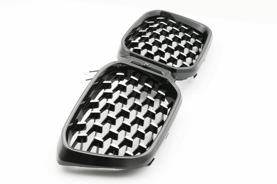 LED-Sport-Grille-BMW-X3-X4-G01-G02-LCI-vanaf 2021-chrome Zwart Diamond
