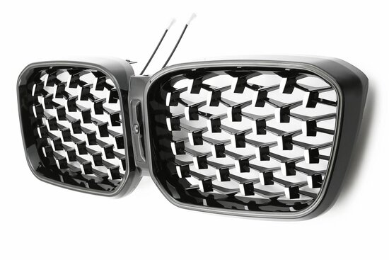 LED-Sport-Grille-BMW-X3-X4-G01-G02-LCI-vanaf 2021-chrome Zwart Diamond
