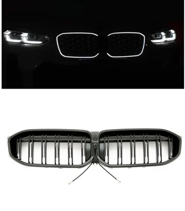 LED-Sport-Grille-BMW-3-Serie-G20-G21-LCI-vanaf-07-2022-Glans-Zwart-Dubbele-Spijl