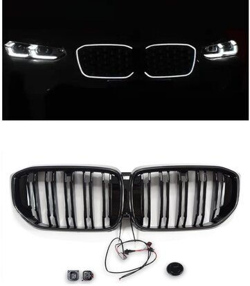 LED-Sport-Grille-BMW-X5-G05-LCI-vanaf-04-2023-Glans-Zwart-Dubbele-Spijl