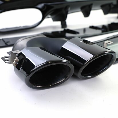 Uitlaat-Diffuser-Mercedes-CLA-C118-X118-AMG-Look-Glans-Zwart